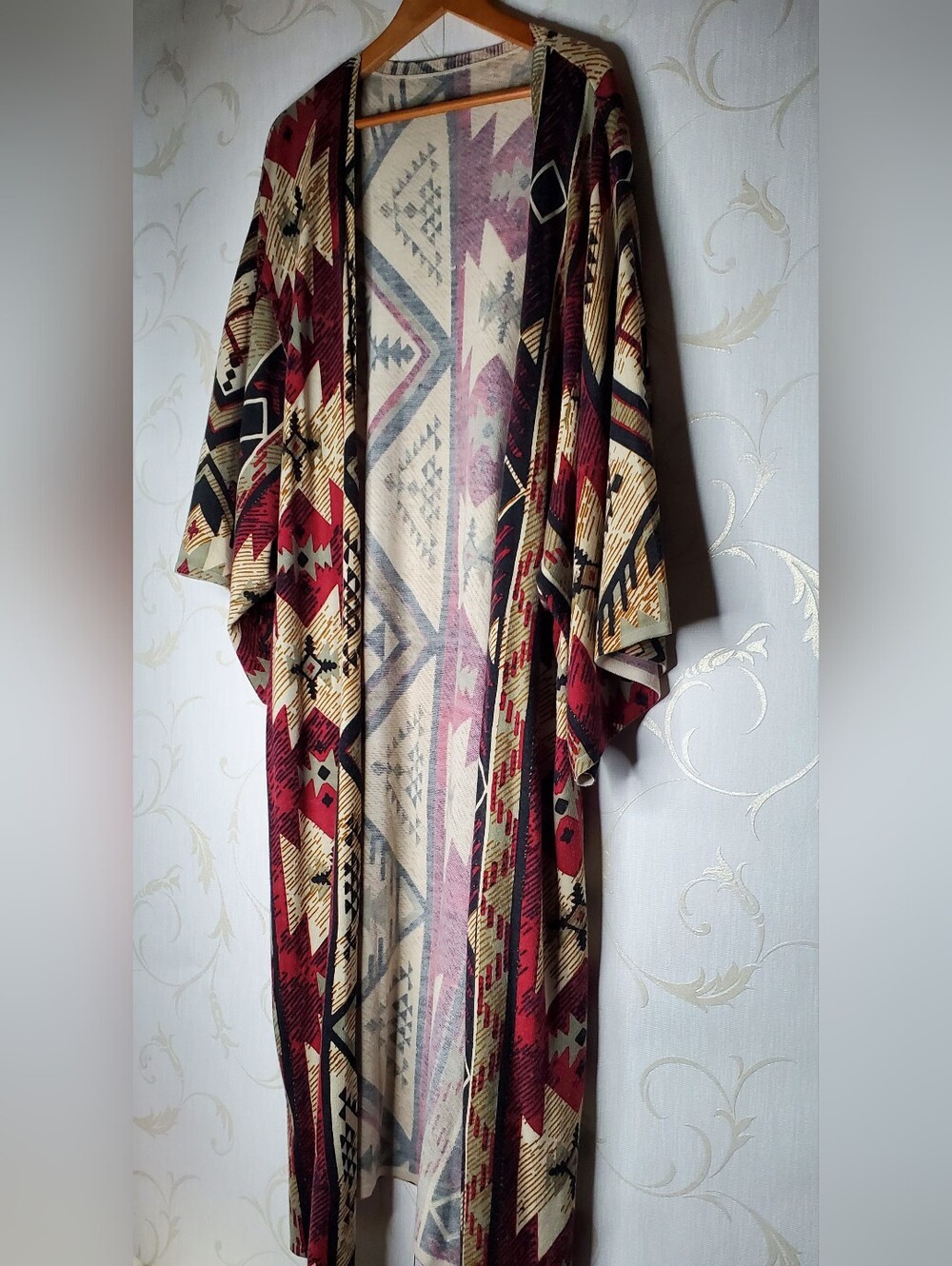 Southwestern Native Design Kimono Duster Cardigan